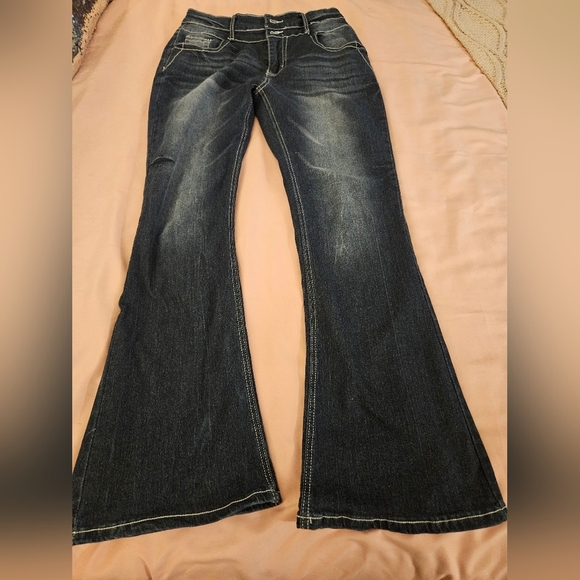 Dark Blue Jeans with Embroidered Pockets Size‎ XL - Picture 2 of 7